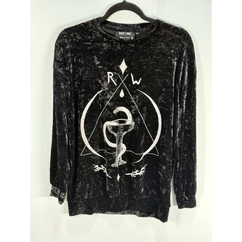 Rogue + Wolf XS Gothic Sweatshirt/Pullover Snakes Witchy Baggy Black Velvet